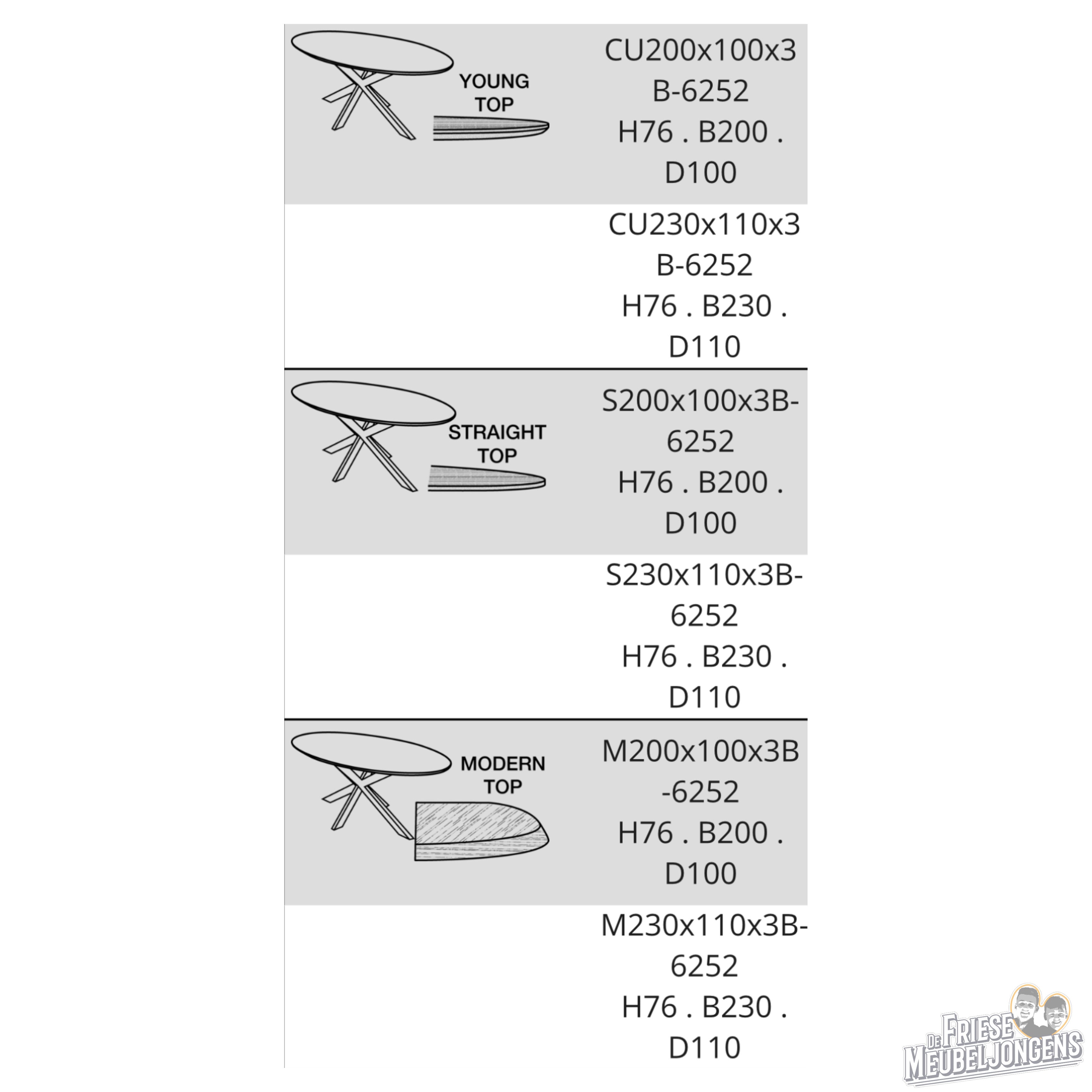 Eettafel Madero I Deens Ovaal