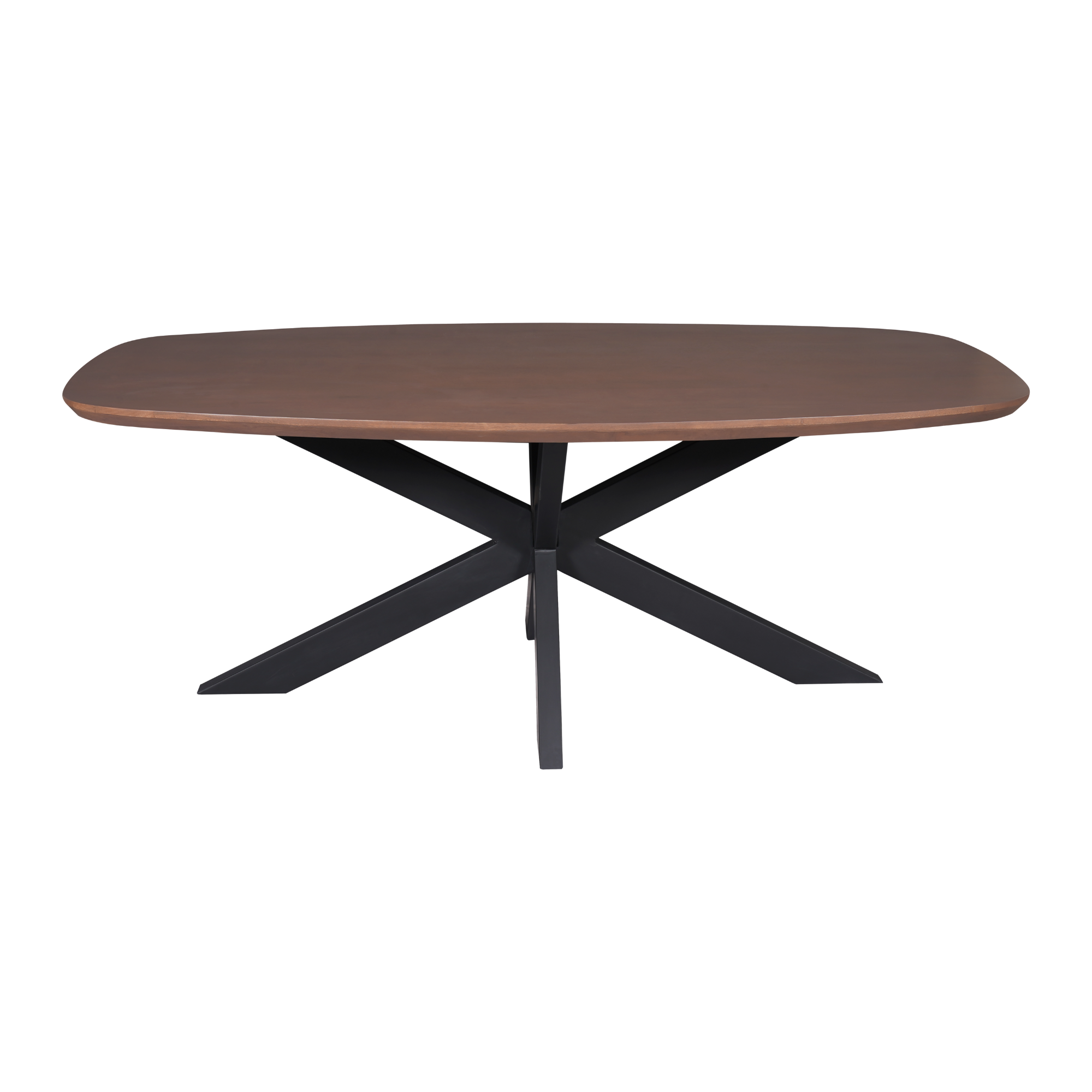Eettafel Madison Walnut | 160 cm | Deens Ovaal | Poot Black