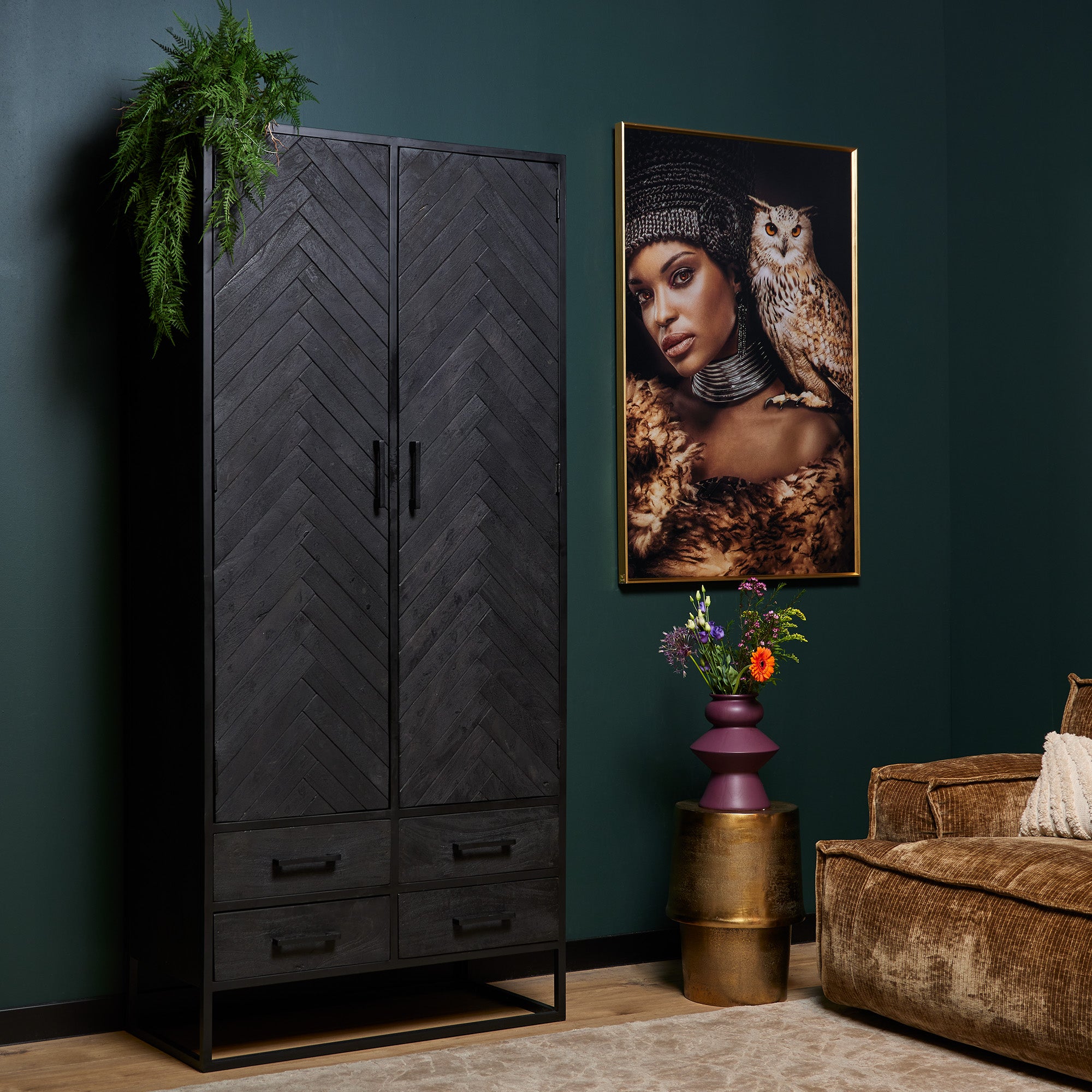 Kabinet I Rambo I Black I 90 cm