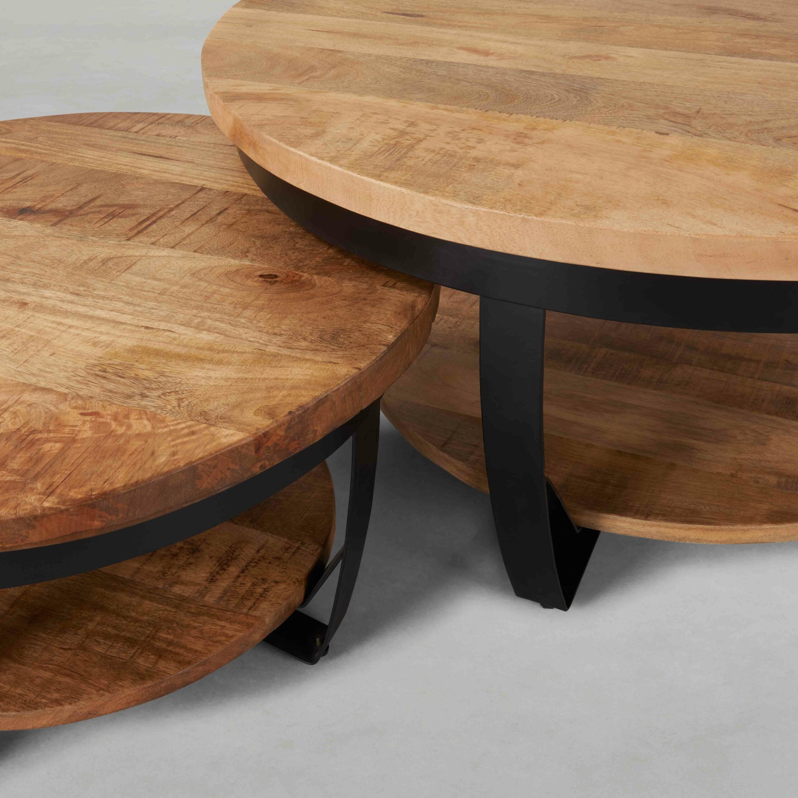 Salontafel Britt 65 cm rond met plank