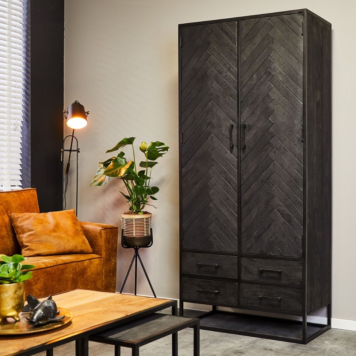 Kabinet I Rambo I Black I 90 cm