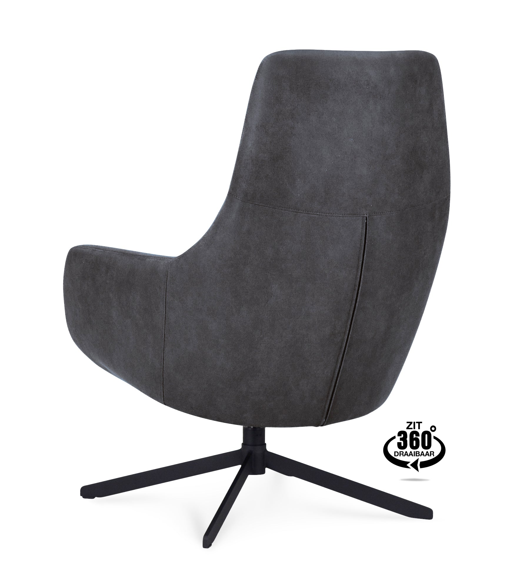 Fauteuil Hampton - Microleder Antraciet 67