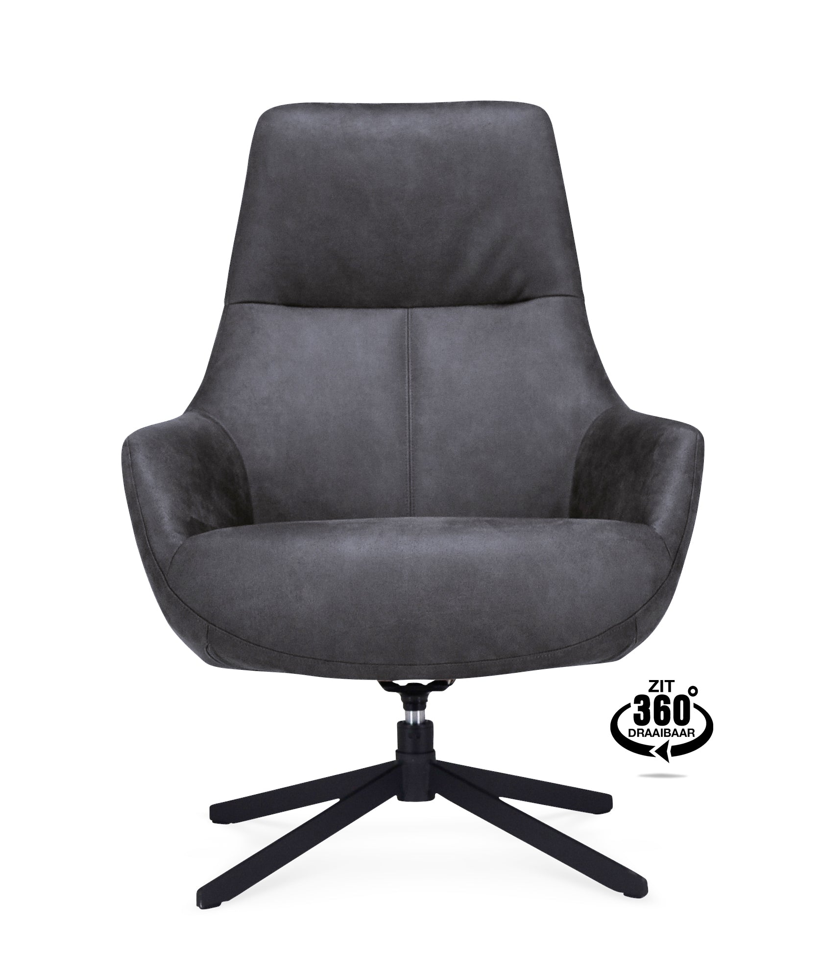 Fauteuil Hampton - Microleder Antraciet 67