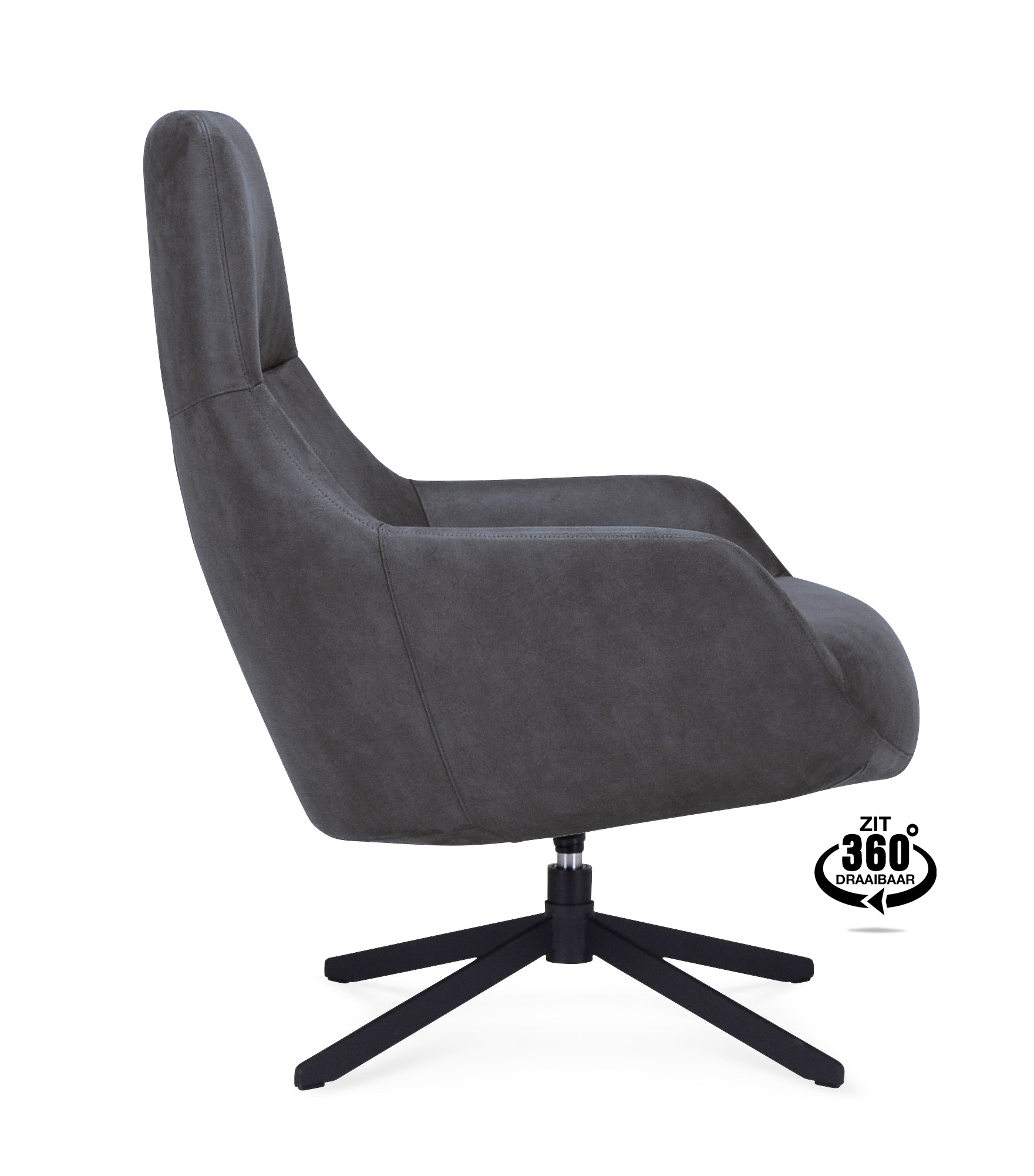 Fauteuil Hampton - Microleder Antraciet 67