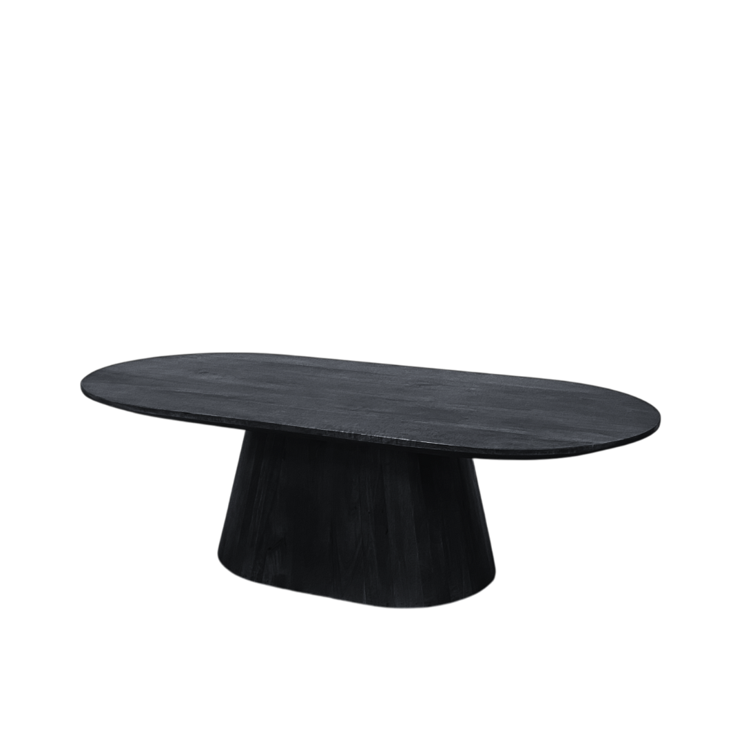 Salontafel Ovaal Mangohout Zwart 120 cm