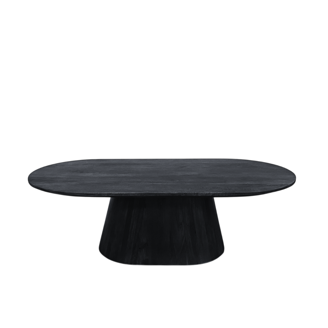 Salontafel Ovaal Mangohout Zwart 120 cm