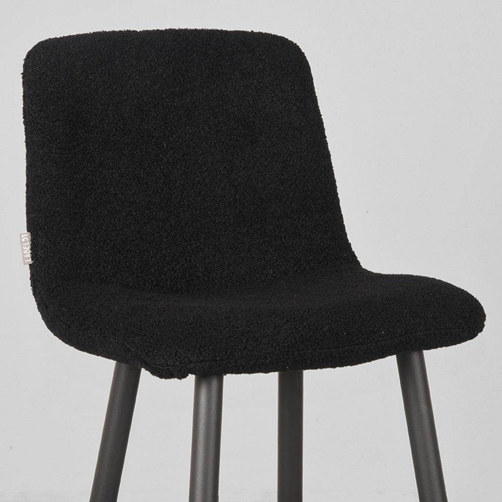 LABEL51 Barkruk Jep - Zwart - Teddy - Zithoogte 65