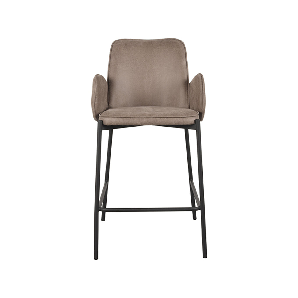 LABEL51 Barkruk Joni - Taupe - Microfiber - Zithoogte 65 cm