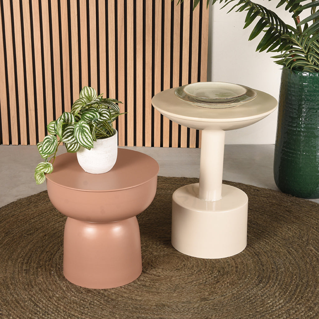 LABEL51 Bijzettafel Rif - Beige - Metaal