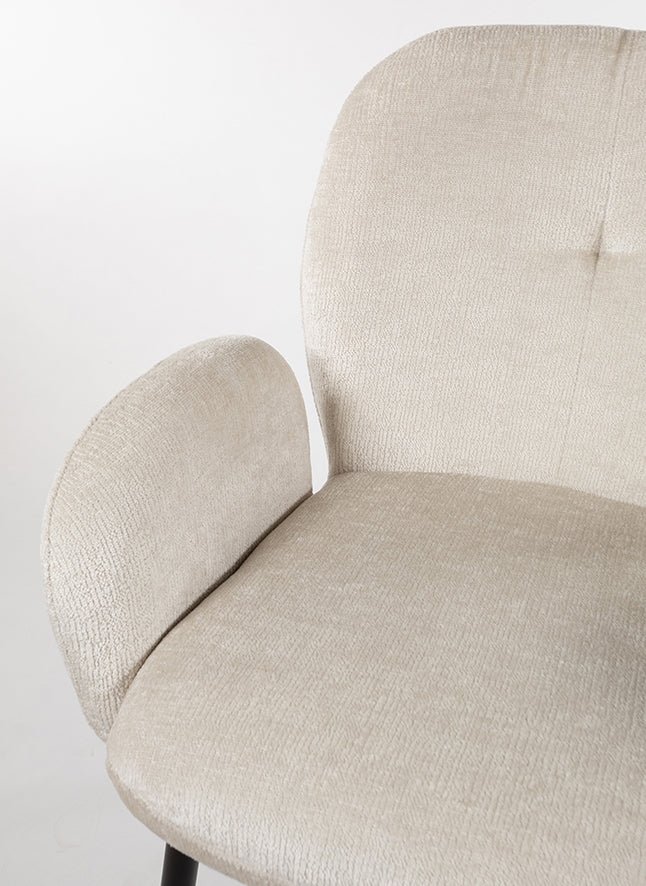 Bobby eetkamerstoel - met arm - Perfect Harmony - Ivory 02