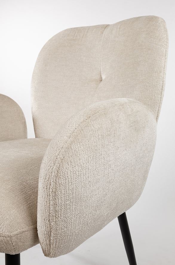 Bobby eetkamerstoel - met arm - Perfect Harmony - Ivory 02