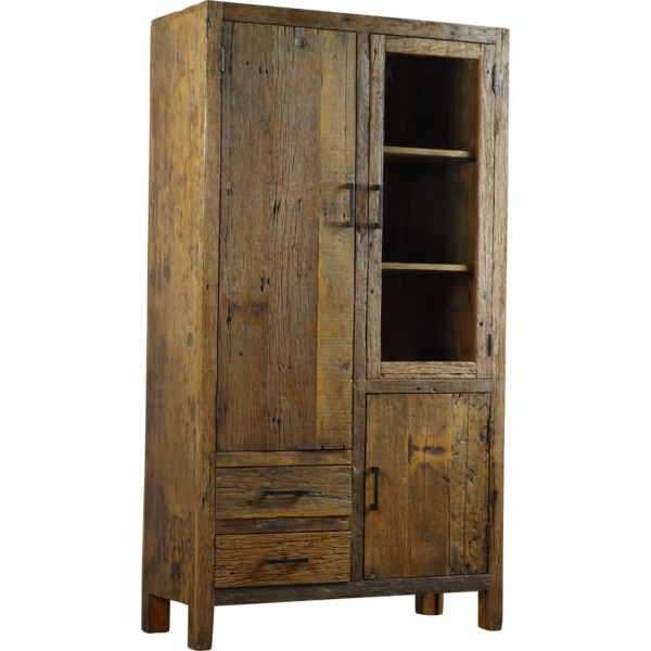 Brent Kabinet 180 cm — Massief gerecycled reclaim hout — De Friese Meubeljongens