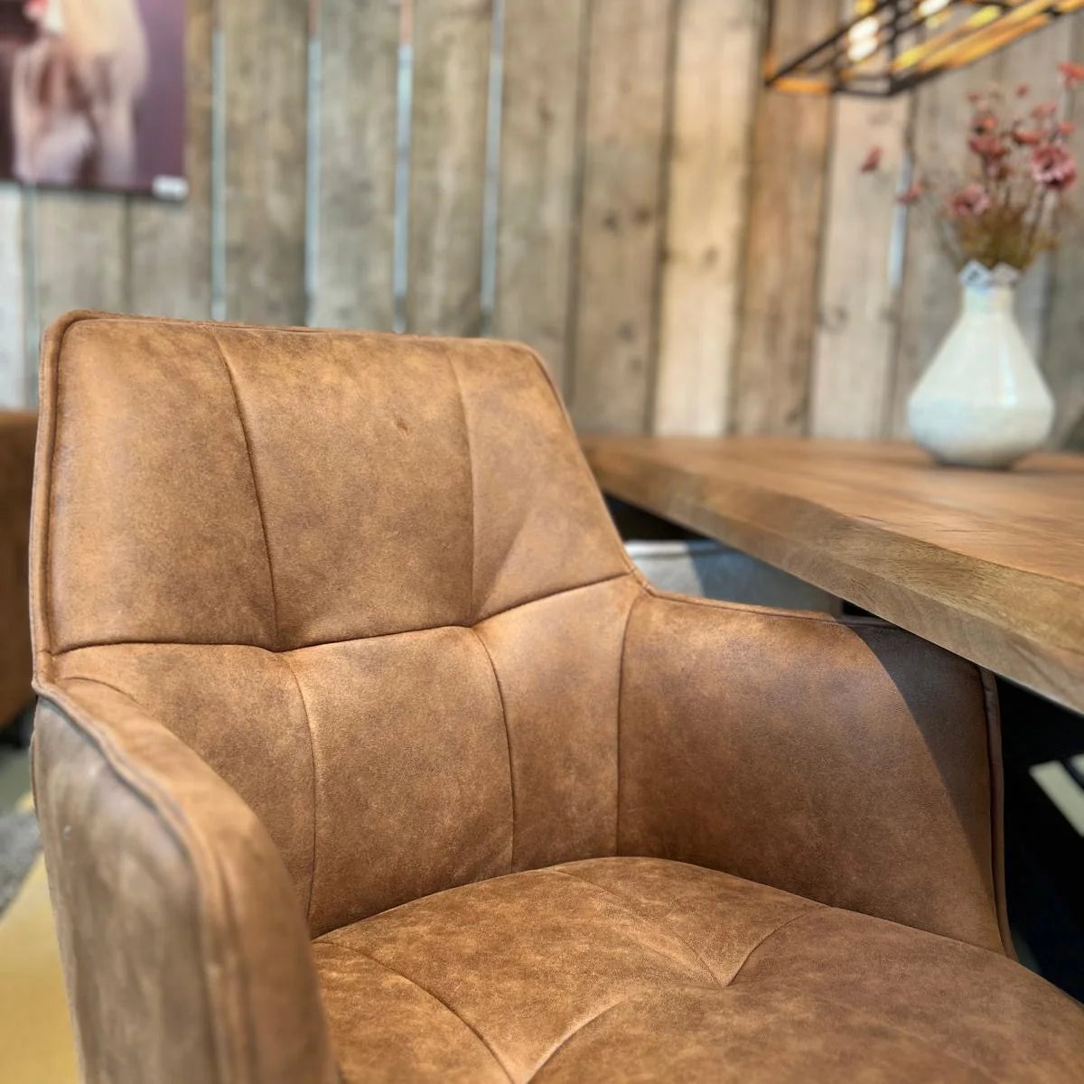 Eetkamerstoel Dublin - Microstof Cognac