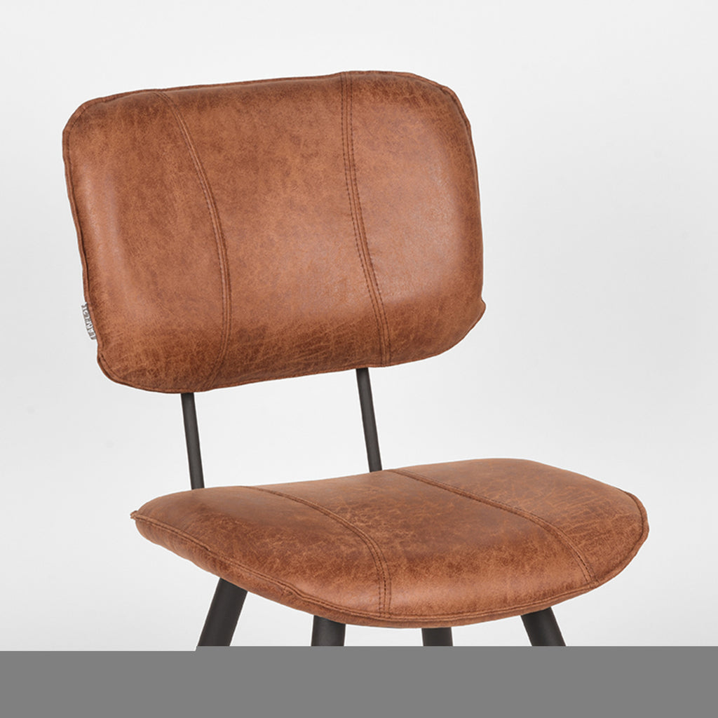 LABEL51 Eetkamerstoel Fos - Cognac - Leder