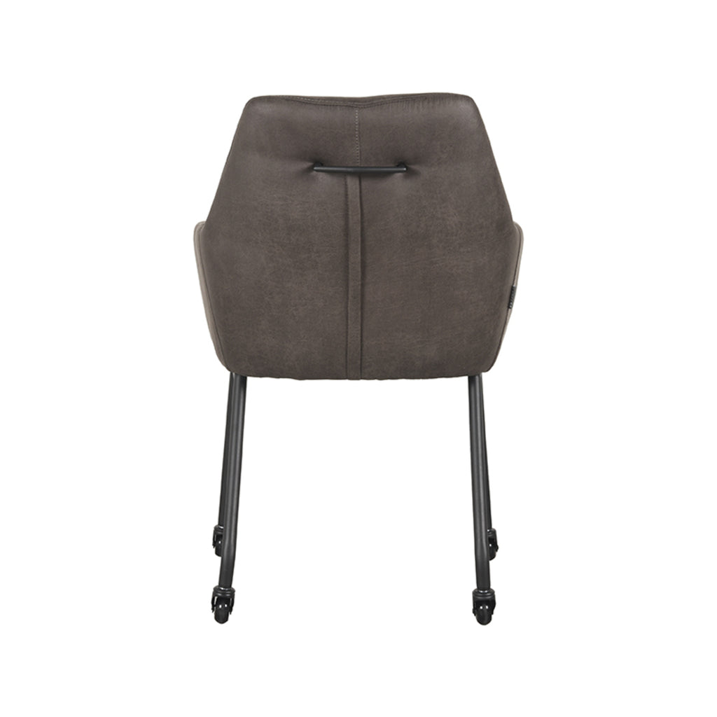 LABEL51 Eetkamerstoel Lenny - Antraciet - Microfiber