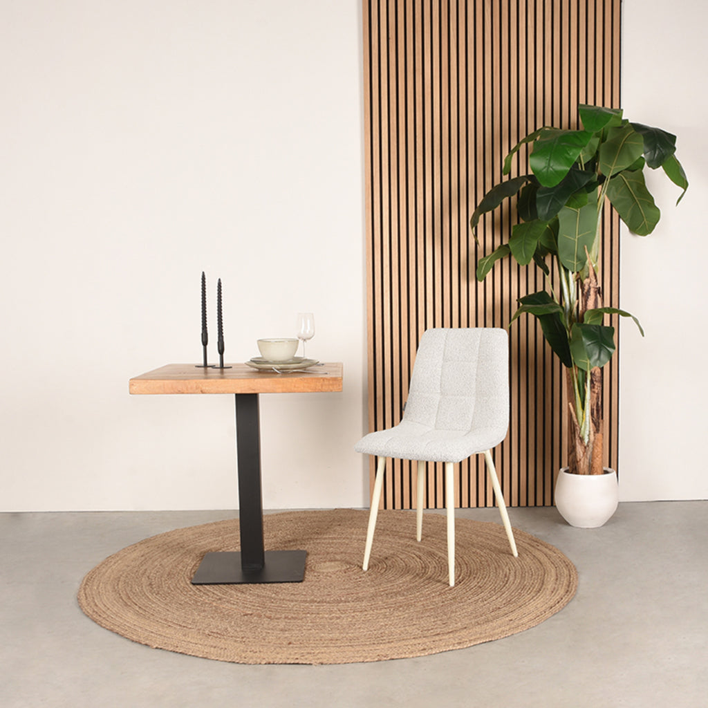 LABEL51 Eetkamerstoel Nino - Naturel - Boucle