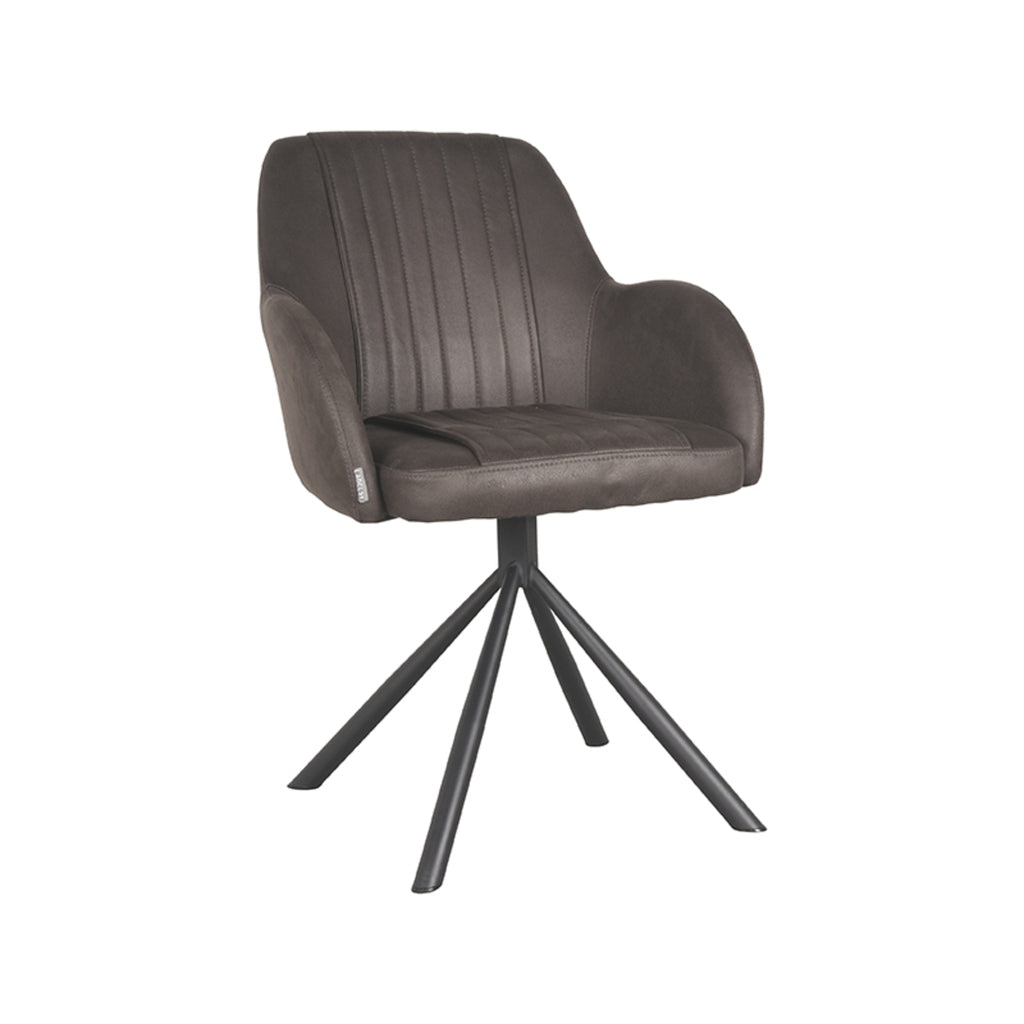 LABEL51 Eetkamerstoel Novi - Antraciet - Microfiber