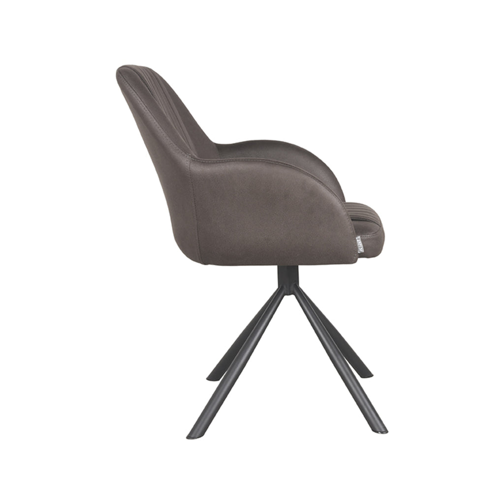 LABEL51 Eetkamerstoel Novi - Antraciet - Microfiber