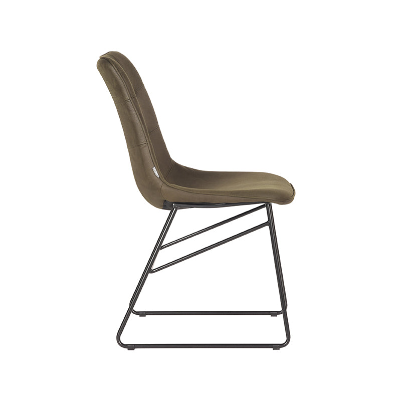 LABEL51 Eetkamerstoel Slim - Army green - Microfiber