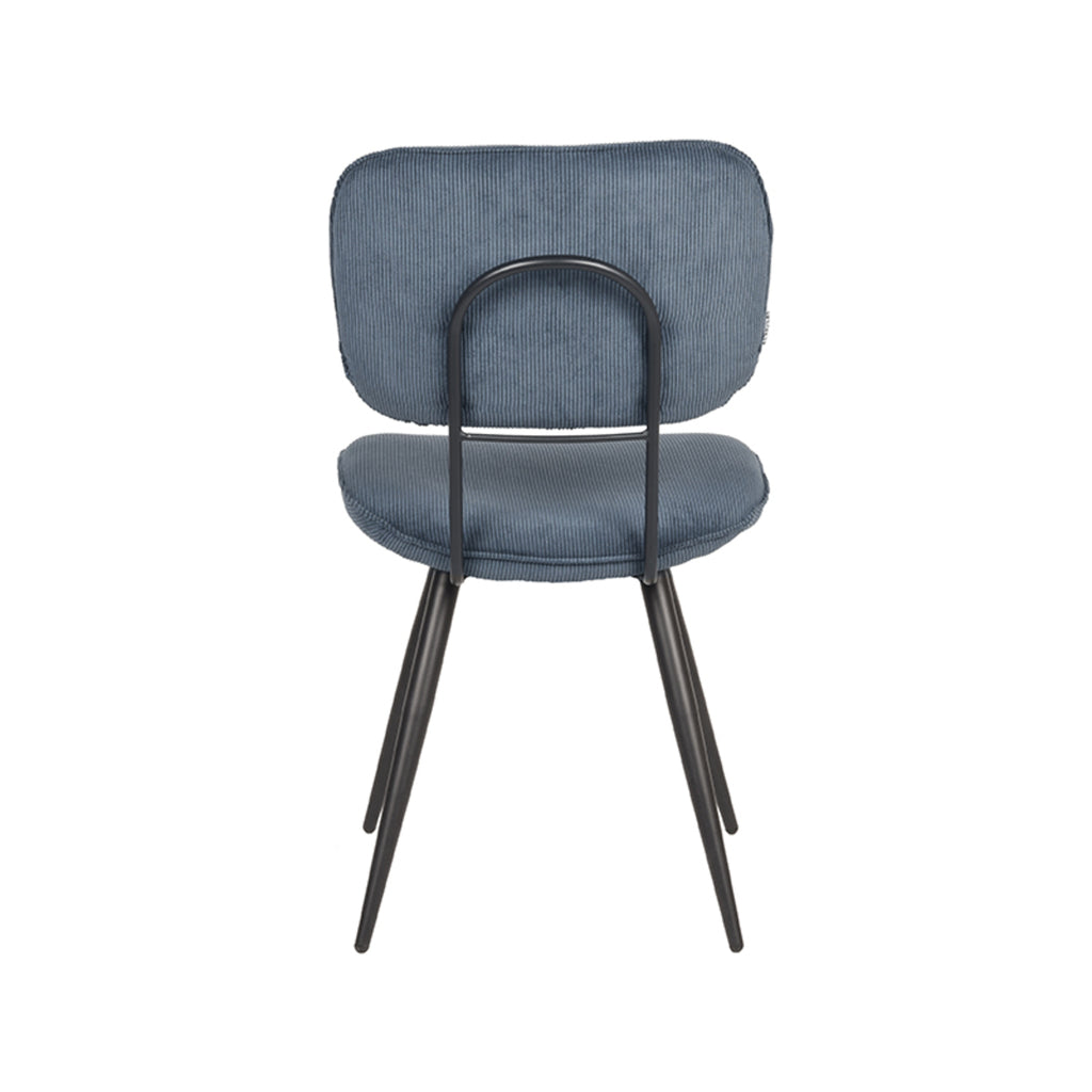 LABEL51 Eetkamerstoel Vic - Blauw - Ribcord
