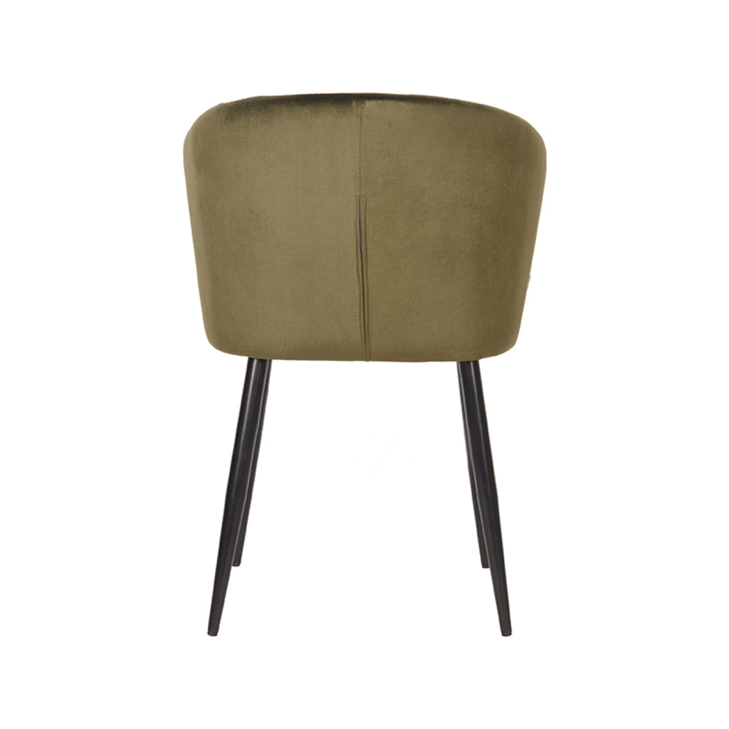LABEL51 Eetkamerstoel Wave - Army green - Fluweel