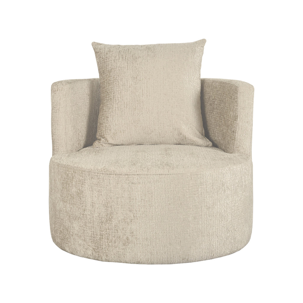 LABEL51 Fauteuil Evy - Beige - Fluweel