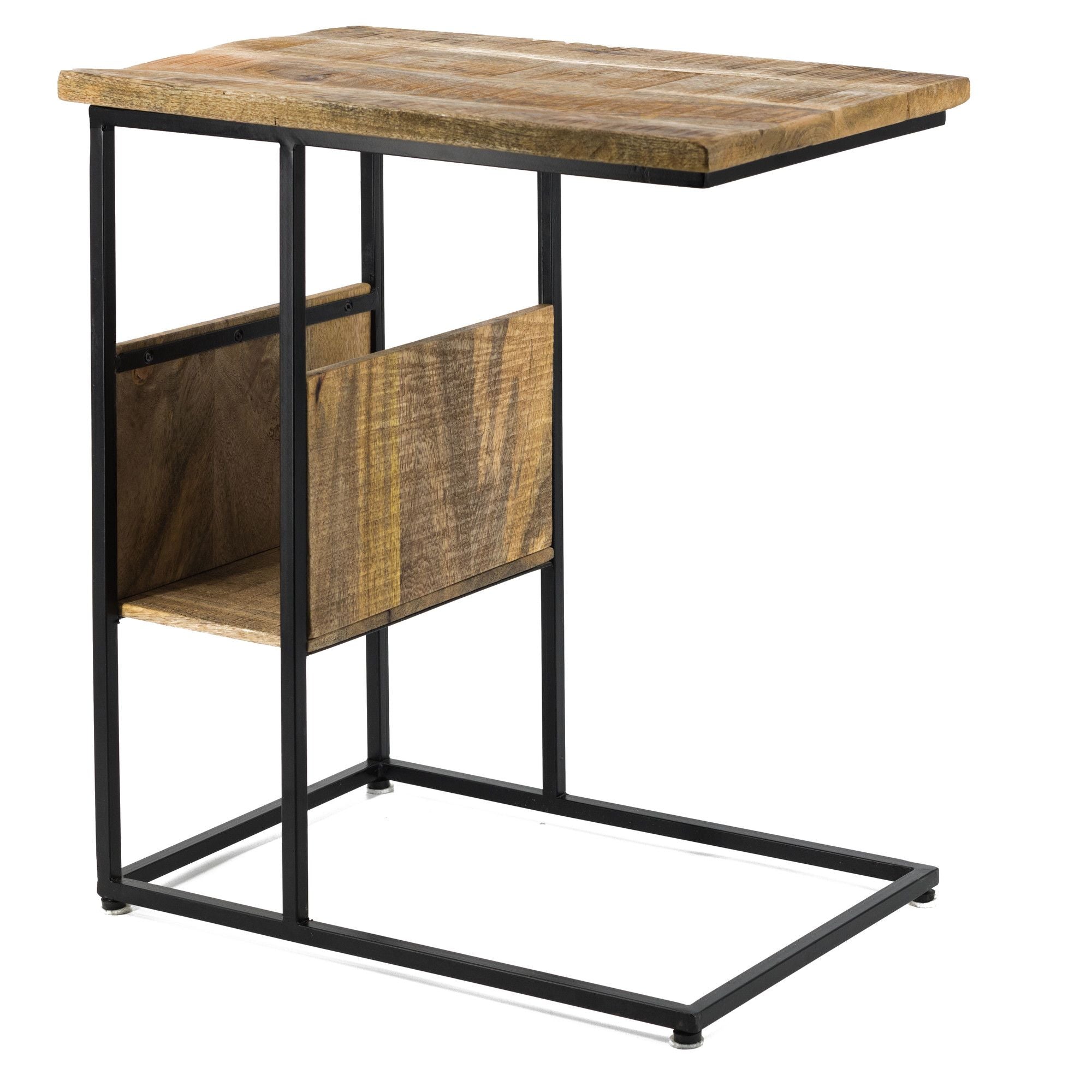 Laptoptafel met krantenbak - Mangohout - Afgeprijsd
