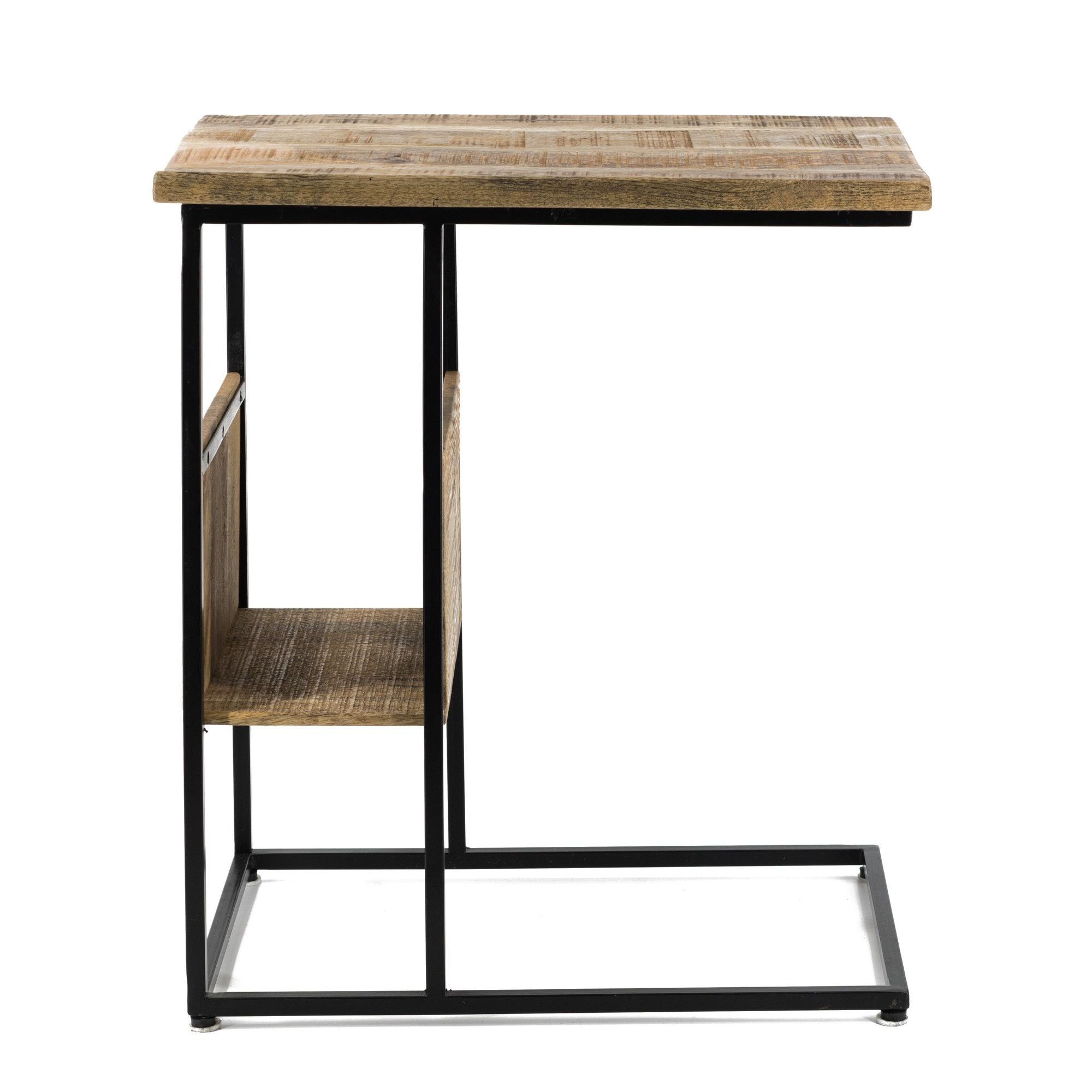 Laptoptafel met krantenbak - Mangohout - Afgeprijsd