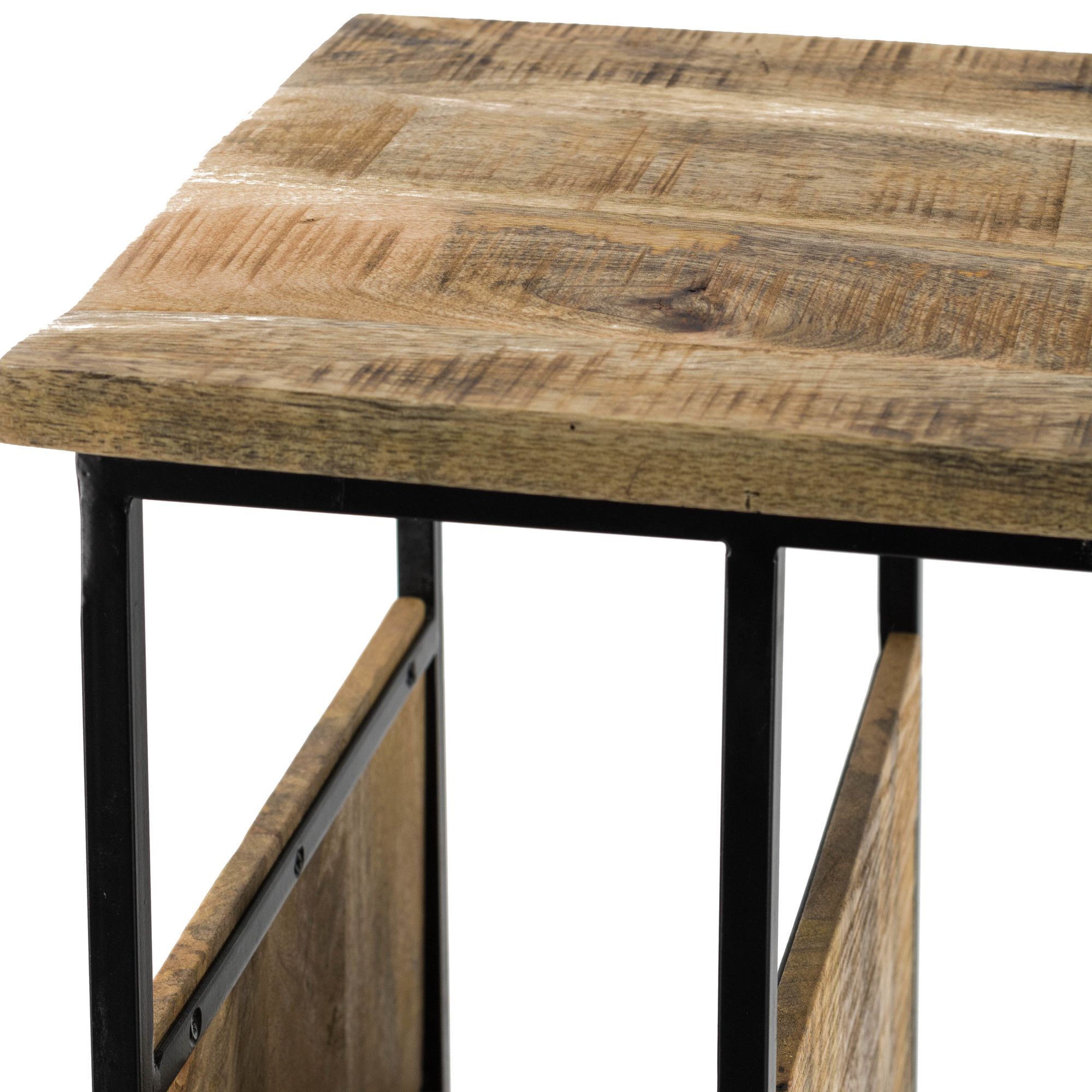 Laptoptafel met krantenbak - Mangohout - Afgeprijsd