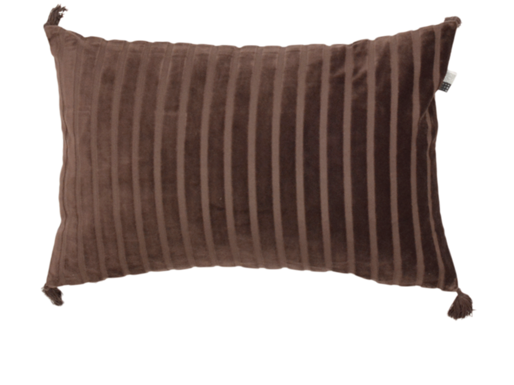 Kussen Fluweel rib Bruin 40x60 cm