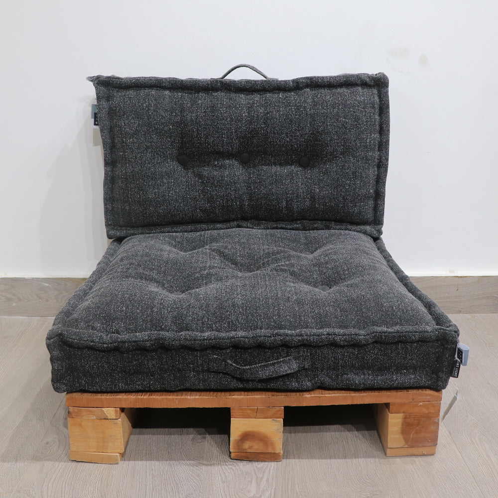 Matraskussen Durry 70x40x10 cm Zwart