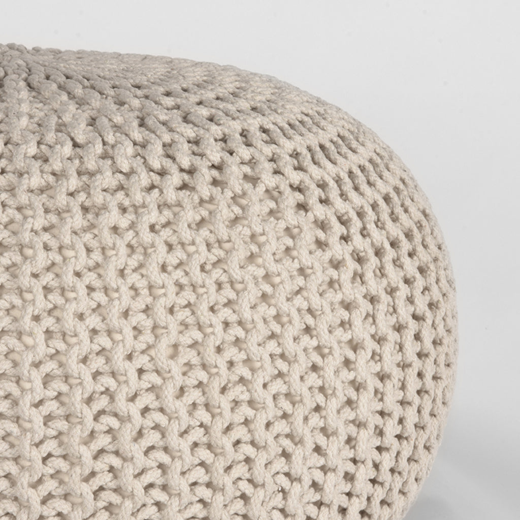 LABEL51 Poef Knitted - Naturel - Katoen - M