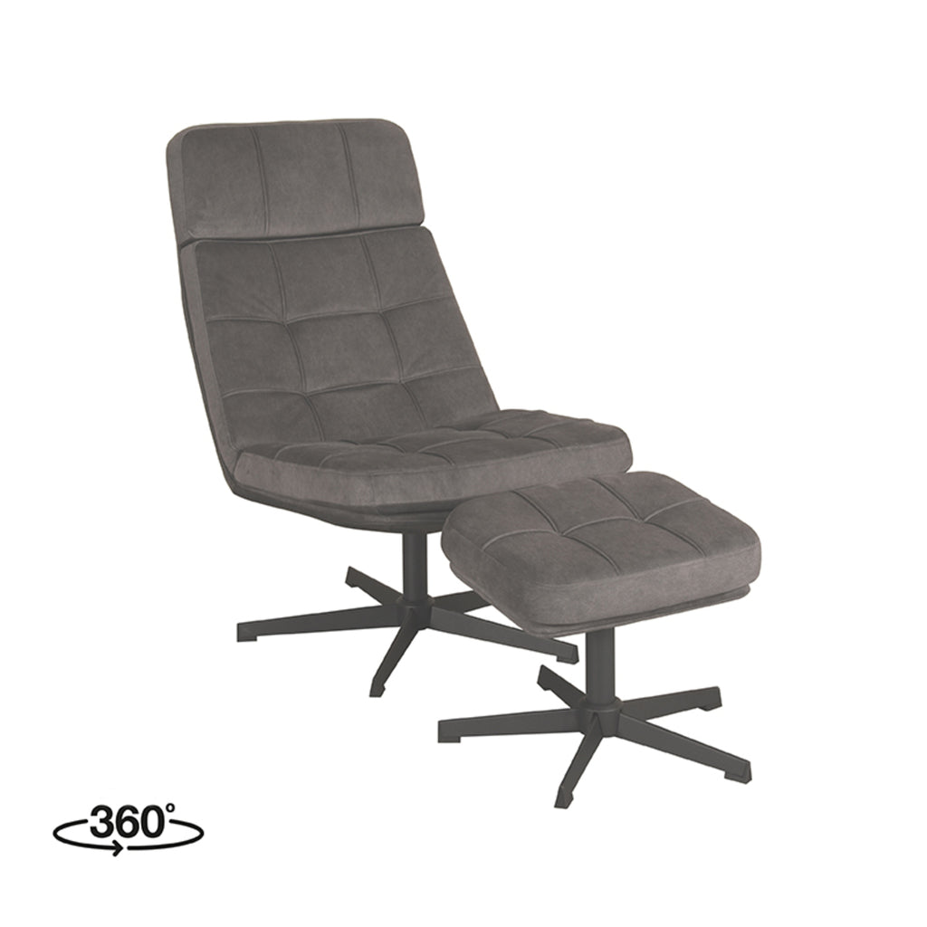 Relaxfauteuil Alvar + Ottomane 53x57x83 cm