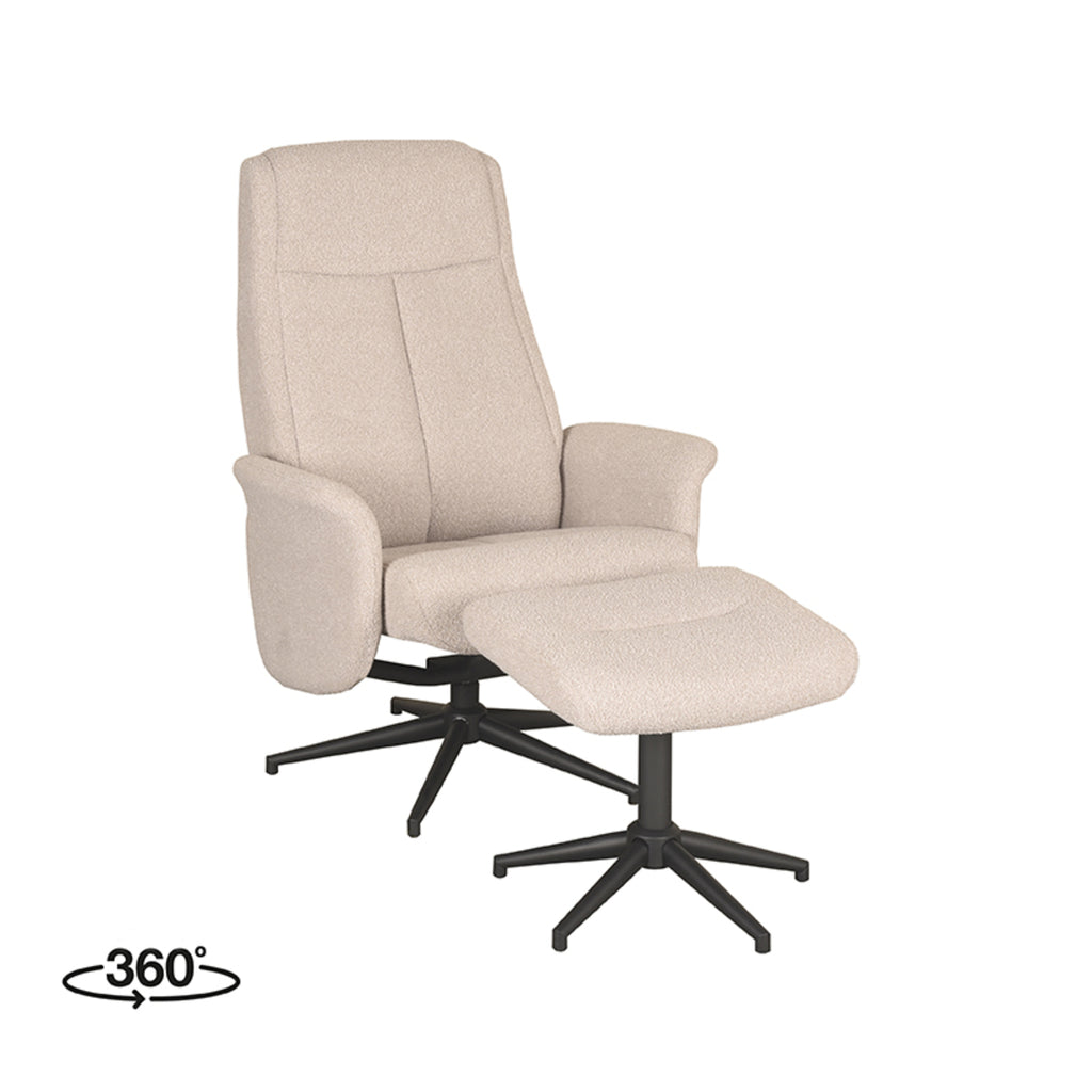 Relaxfauteuil Bergen + Ottomane 77x76x105 cm