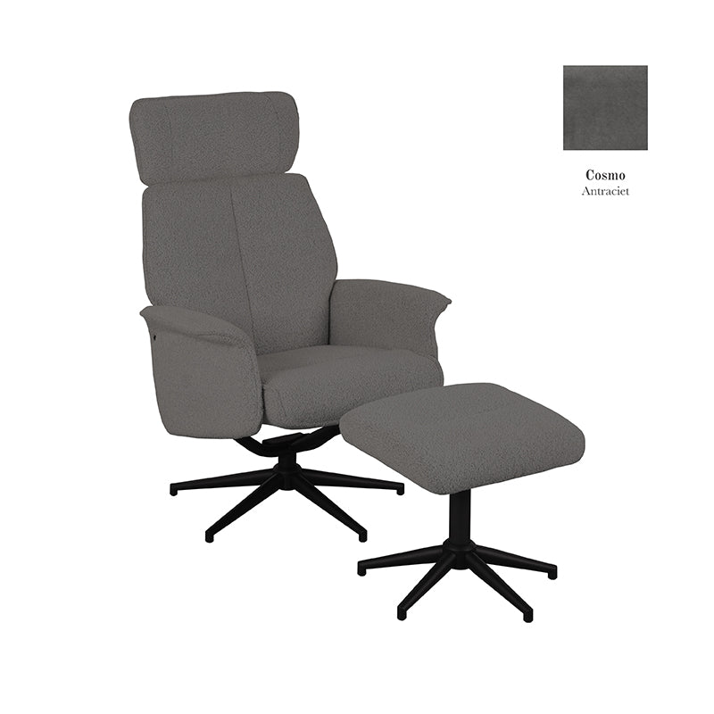 Relaxfauteuil Verdal + hocker