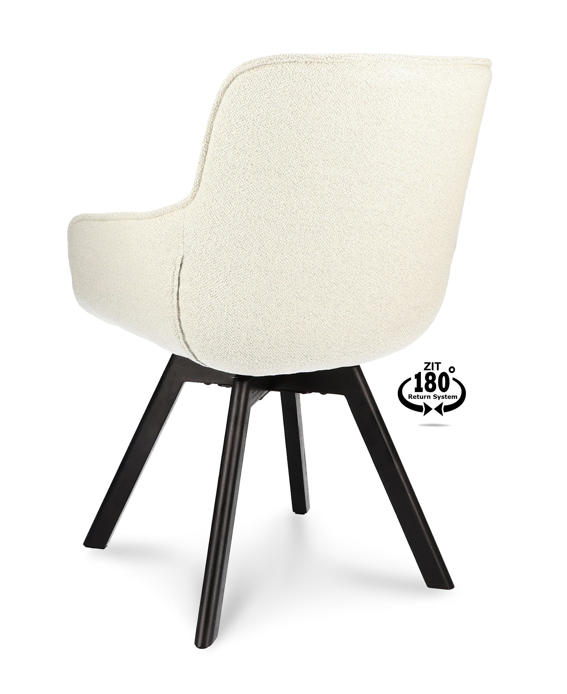 Armstoel Botanic Stof Mose Natural Leg Black Oak 180° Return-system