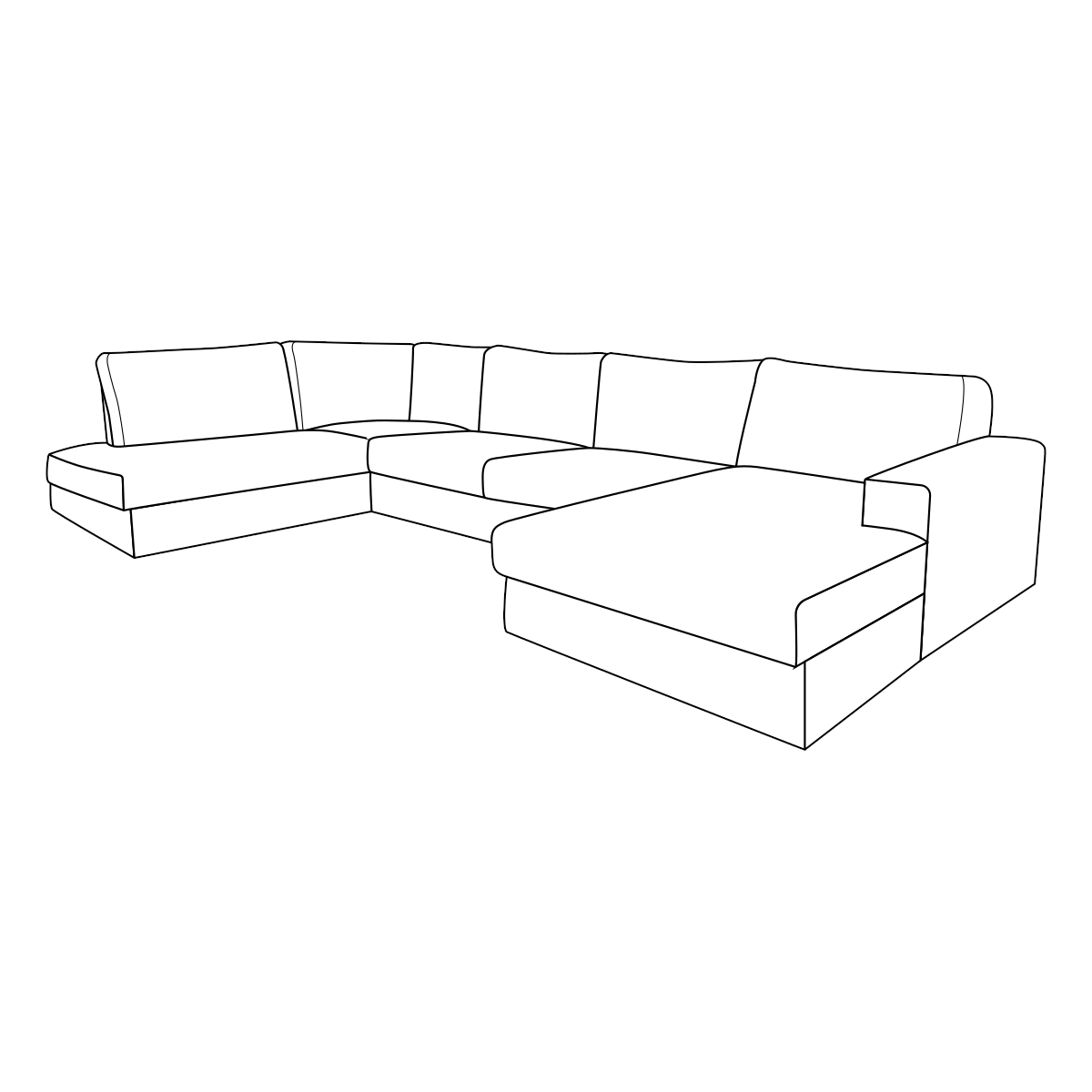 UNO U-opstelling links - Ambience 2 Cream