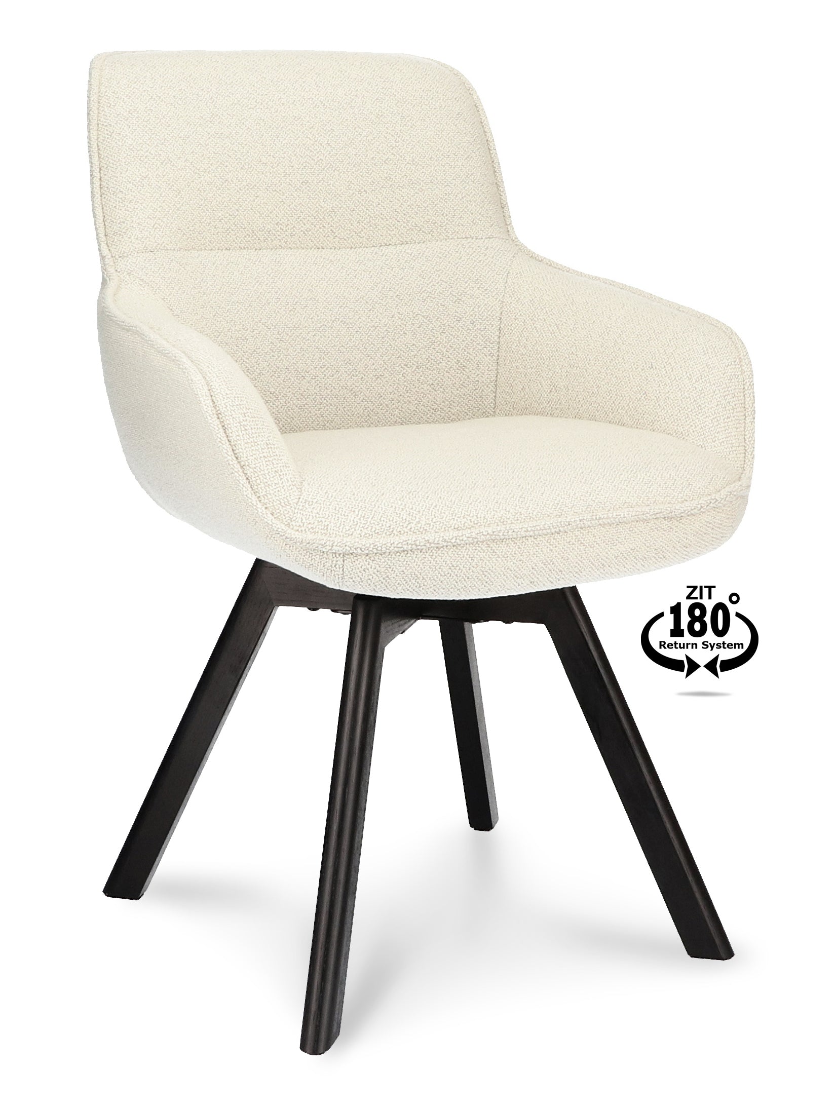 Armstoel Botanic Stof Mose Natural Leg Black Oak 180° Return-system