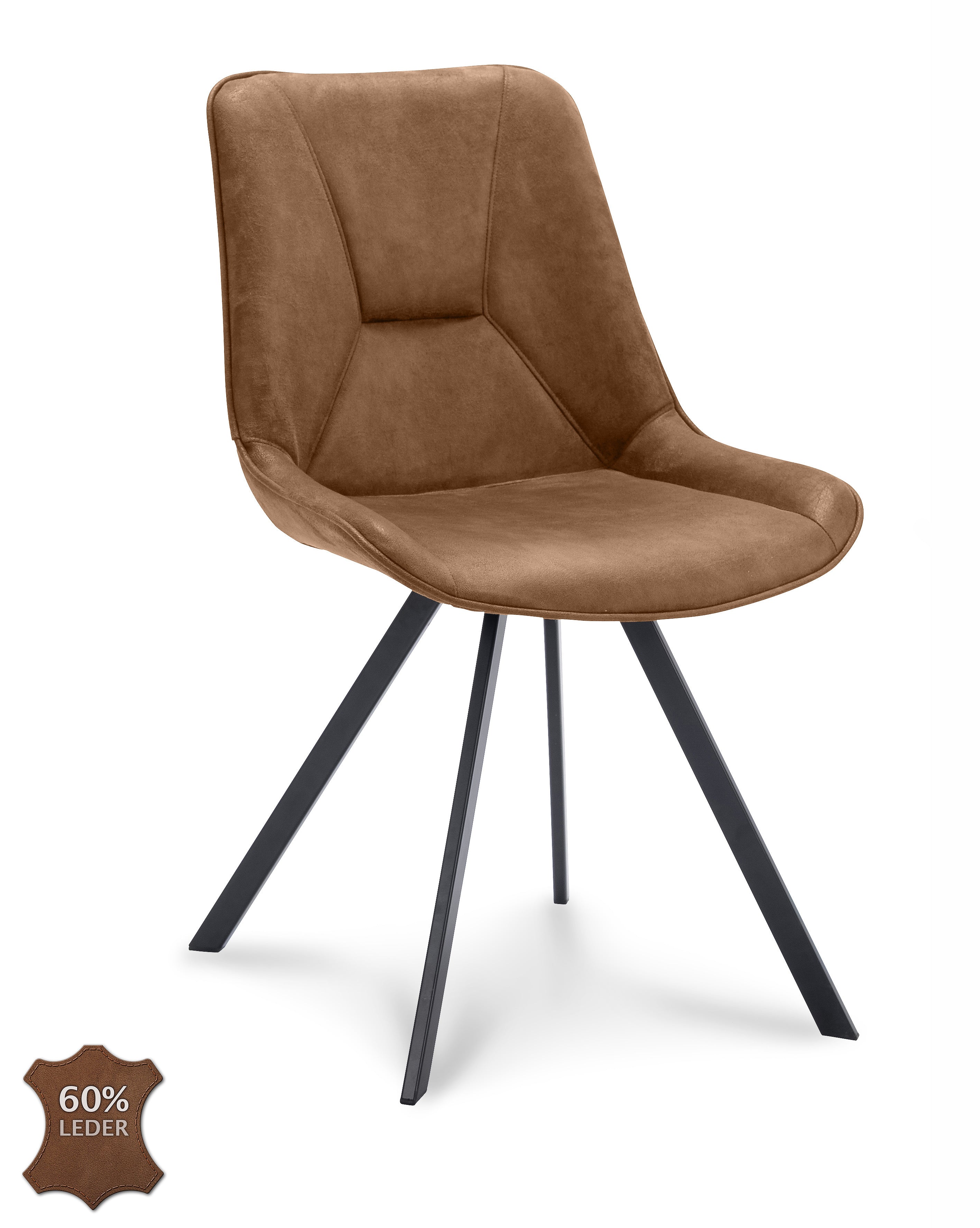 Eetkamerstoel Blake Microleder Bull Camel Leg Black