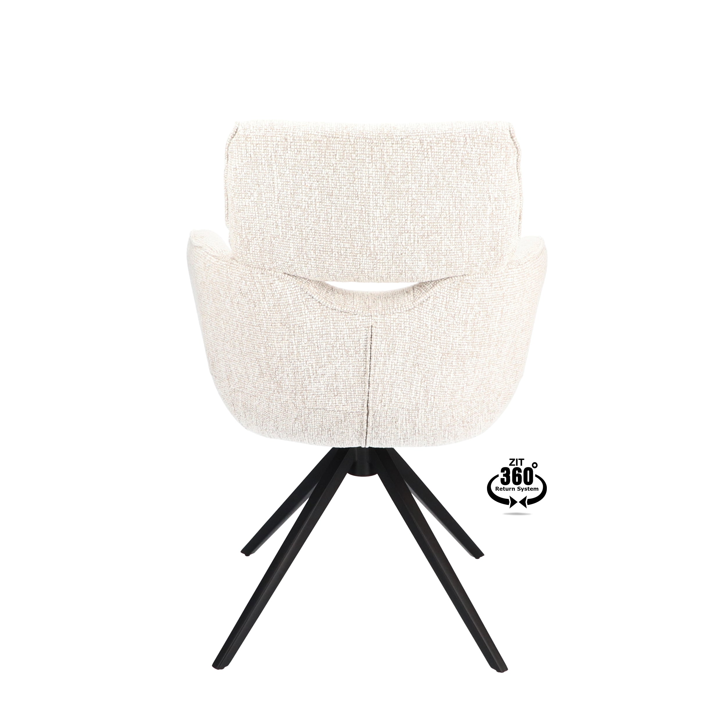 Armstoel Bottega Stof Lodge Linen Leg Black 360° Return-system