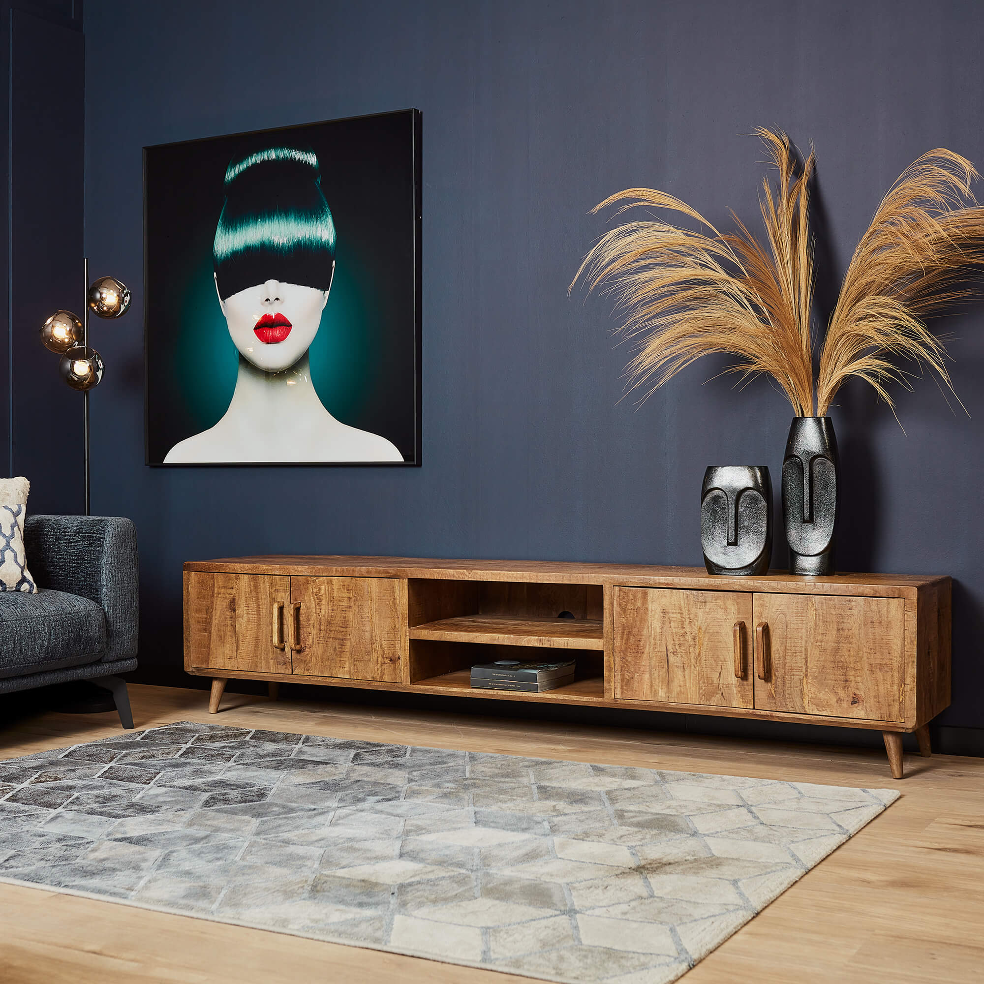 Tv meubel Omaha Naturel Mangohout 240 cm