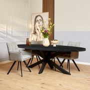 Ovale eettafel Denver Zwart Mangohout 240 cm