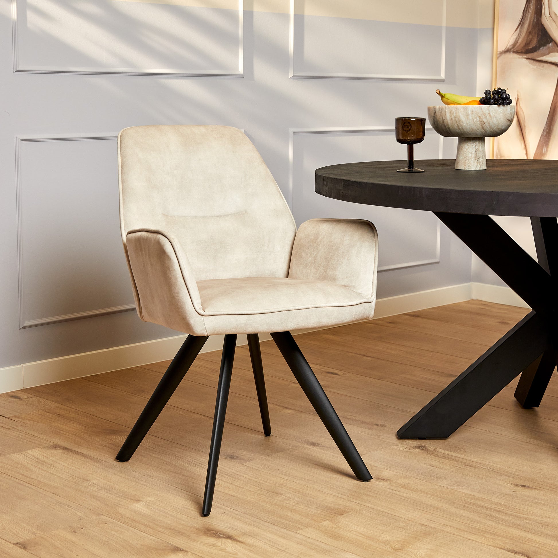 Eetkamerstoel Nova Champagne  Velvet