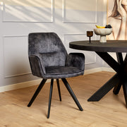 Eetkamerstoel Nova Antraciet Velvet
