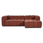 Hoekbank Fay - Burgundy rechts - hoekbank in chenille, vooraanzicht