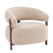 Fauteuil Rose - Beige - fauteuil in chenille, vooraanzicht