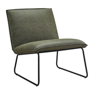 Fauteuil James - Microleder Groen - fauteuil in microleder, vooraanzicht