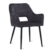 Eetkamerstoel Ray - Velvet Antraciet - eetkamerstoel in velvet, vooraanzicht