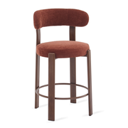 Barkruk Rose - Burgundy - barkruk in chenille, vooraanzicht