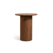 Bijzettafel Nora - Ø 40 cm Walnoot - bijzettafel van hout met fineer, vooraanzicht
